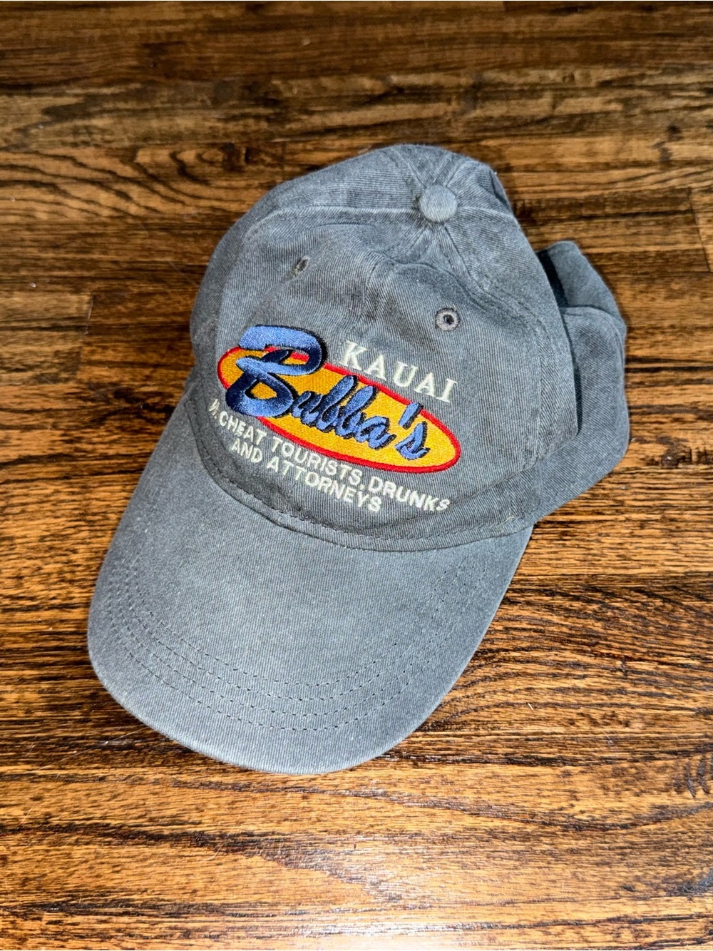 Vintage Hawaii Bubba’s Burgers Kauai Black Denim Strap-Back Cap